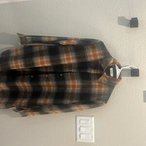 Tunic length flannel button down - size medium